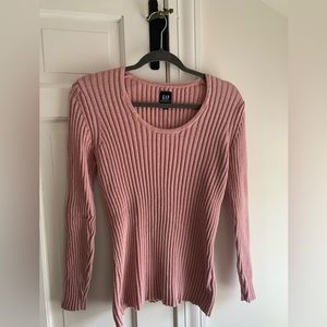 Gap Maternity Rib Sweater in Heather Pink Medium